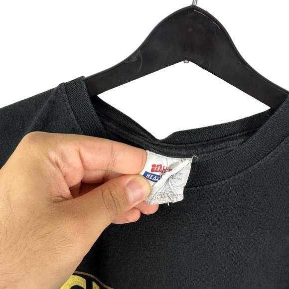 Vintage Y2K Hanes Guitar Player Music Band Graphic Shirt Size L